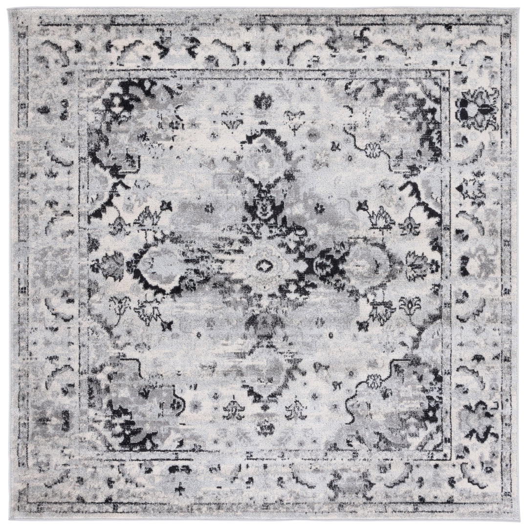 SAFAVIEH Madison Collection MAD154G Grey / Black Rug Image 7