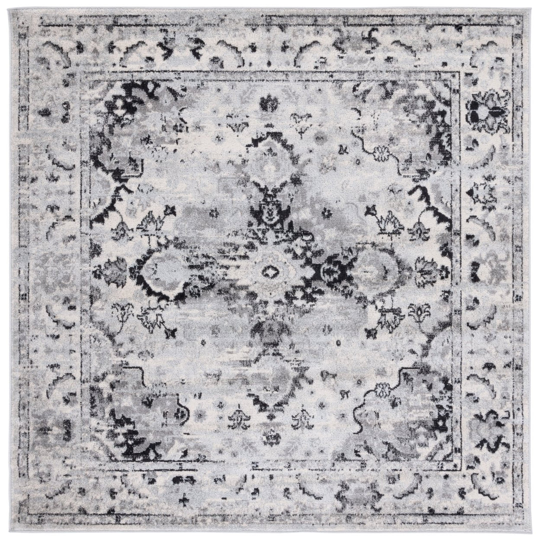 SAFAVIEH Madison Collection MAD154G Grey / Black Rug Image 1