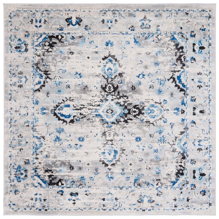 SAFAVIEH Madison Collection MAD154M Ivory / Blue Rug Image 5