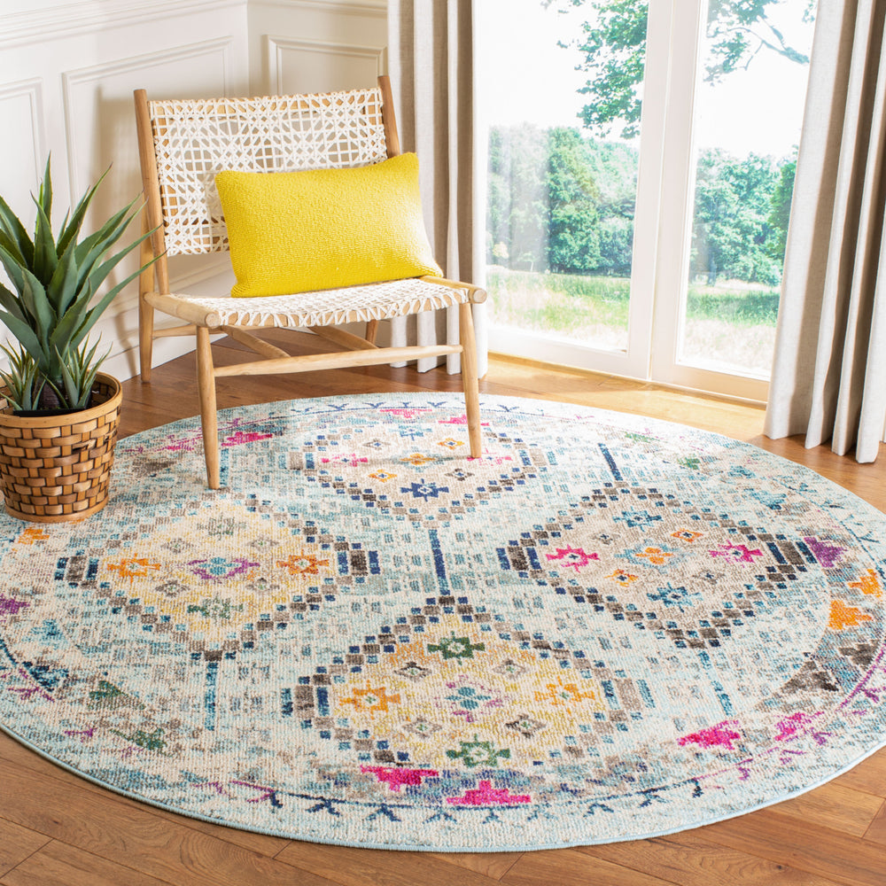 SAFAVIEH Madison Collection MAD418K Blue / Yellow Rug Image 2