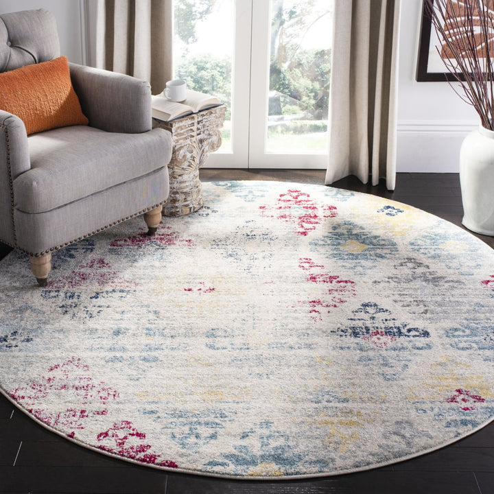 SAFAVIEH Madison Collection MAD304M Ivory / Blue Rug Image 2