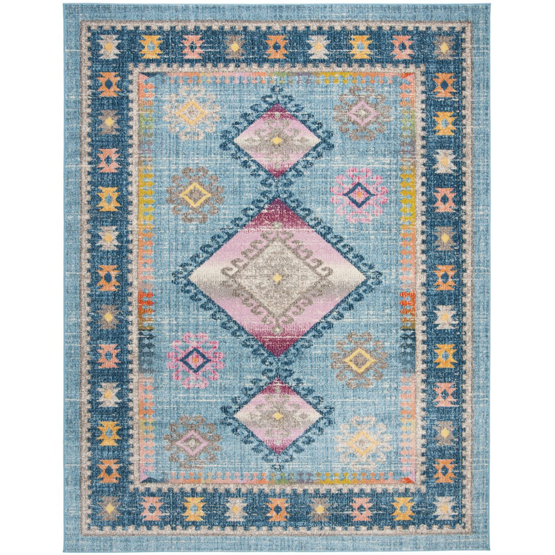 SAFAVIEH Madison Collection MAD305M Lt Blue / Fuchsia Rug Image 1