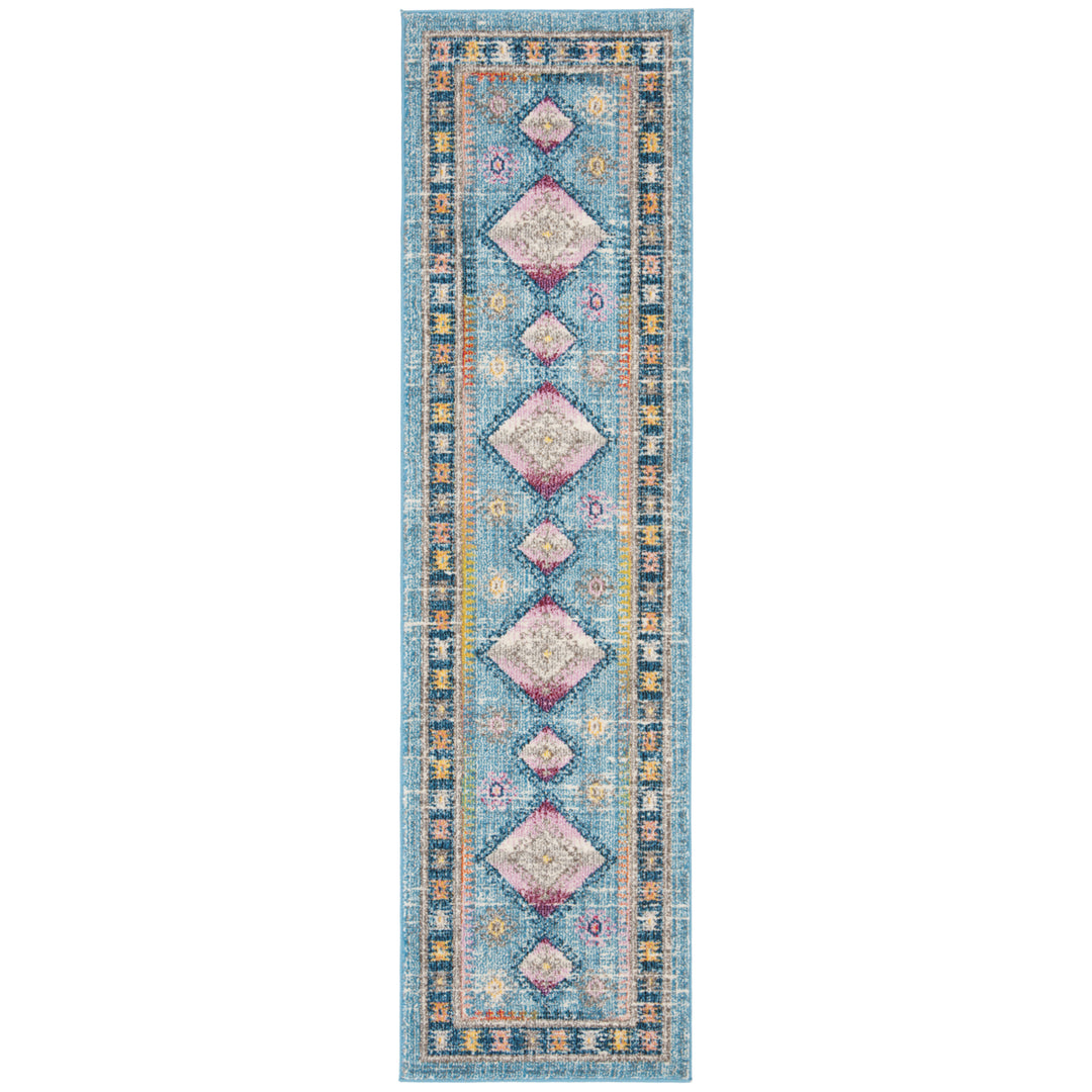 SAFAVIEH Madison Collection MAD305M Lt Blue / Fuchsia Rug Image 5