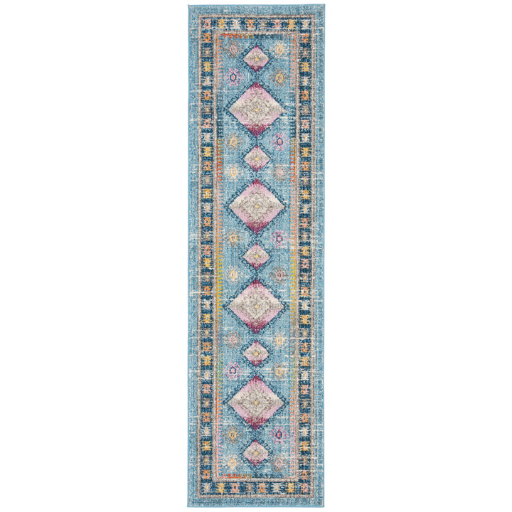 SAFAVIEH Madison Collection MAD305M Lt Blue / Fuchsia Rug Image 5