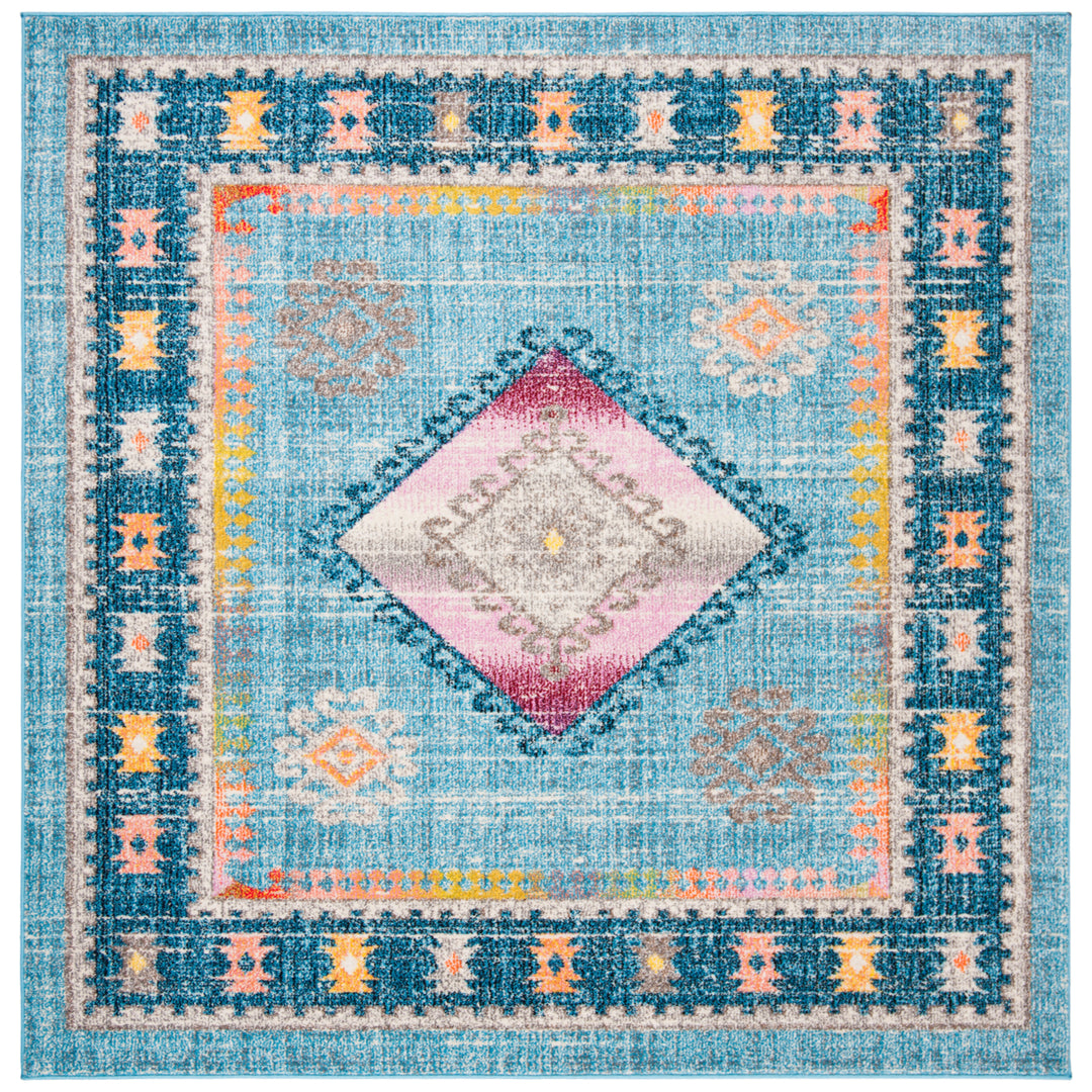 SAFAVIEH Madison Collection MAD305M Lt Blue / Fuchsia Rug Image 6