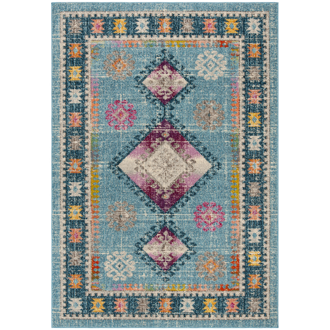 SAFAVIEH Madison Collection MAD305M Lt Blue / Fuchsia Rug Image 9