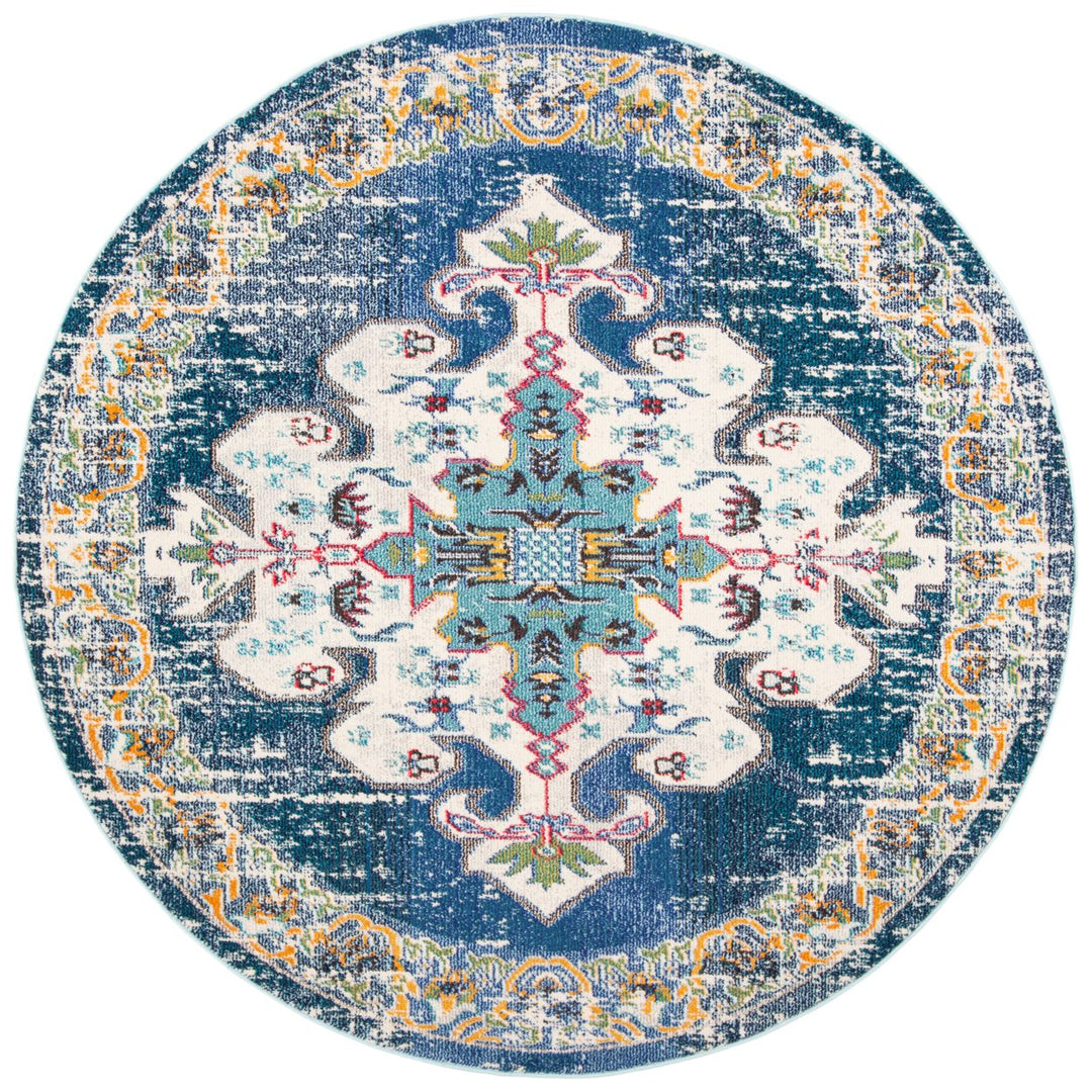 SAFAVIEH Madison Collection MAD452M Navy / Grey Rug Image 4