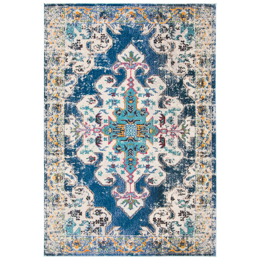 SAFAVIEH Madison Collection MAD452M Navy / Grey Rug Image 1