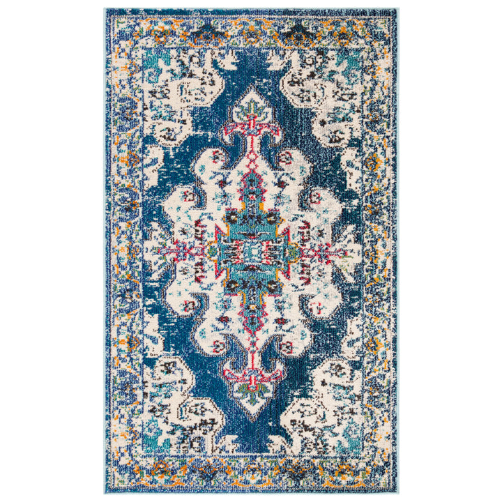 SAFAVIEH Madison Collection MAD452M Navy / Grey Rug Image 11