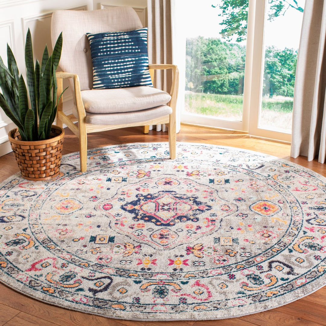 SAFAVIEH Madison Collection MAD468F Grey / Blue Rug Image 2