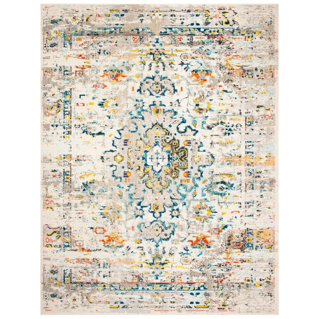 SAFAVIEH Madison Collection MAD474B Cream / Blue Rug Image 1