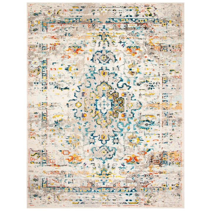 SAFAVIEH Madison Collection MAD474B Cream / Blue Rug Image 1