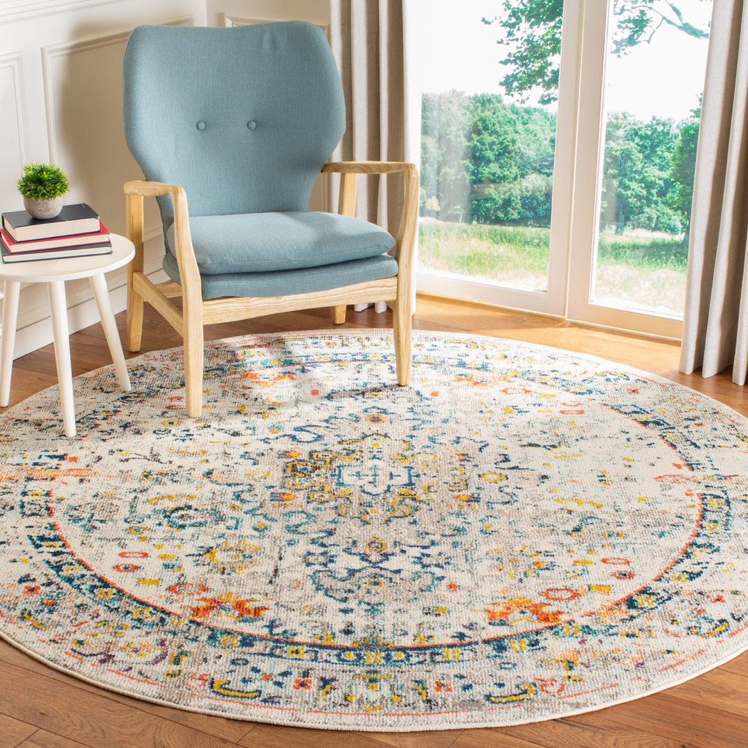 SAFAVIEH Madison Collection MAD474B Cream / Blue Rug Image 2