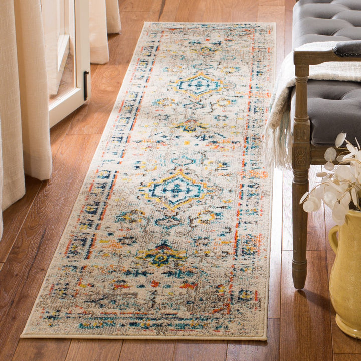 SAFAVIEH Madison Collection MAD474B Cream / Blue Rug Image 3