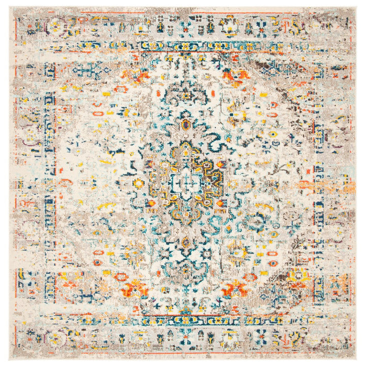 SAFAVIEH Madison Collection MAD474B Cream / Blue Rug Image 6