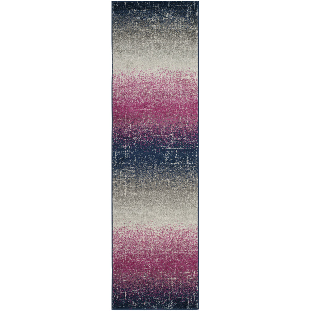 SAFAVIEH Madison Collection MAD601M Fuchsia / Navy Rug Image 2