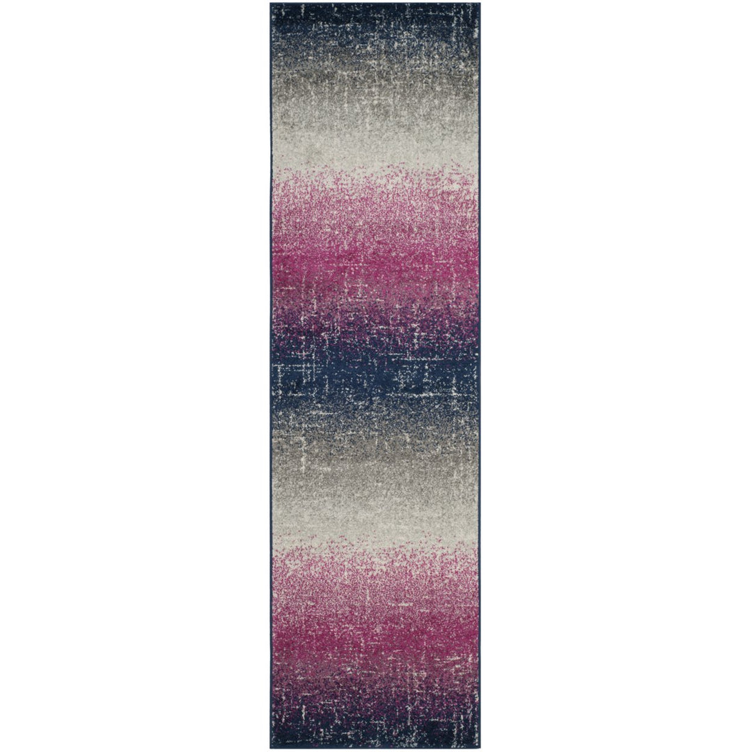 SAFAVIEH Madison Collection MAD601M Fuchsia / Navy Rug Image 1