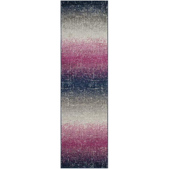 SAFAVIEH Madison Collection MAD601M Fuchsia / Navy Rug Image 1