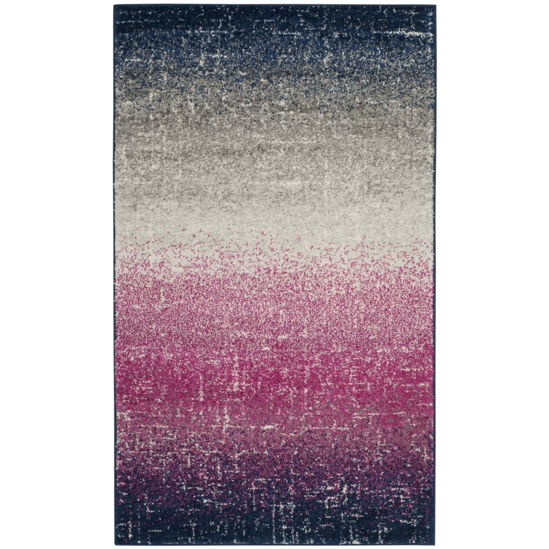 SAFAVIEH Madison Collection MAD601M Fuchsia / Navy Rug Image 3