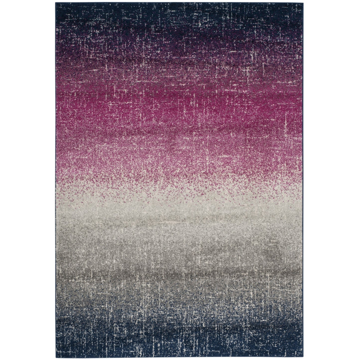 SAFAVIEH Madison Collection MAD601M Fuchsia / Navy Rug Image 4