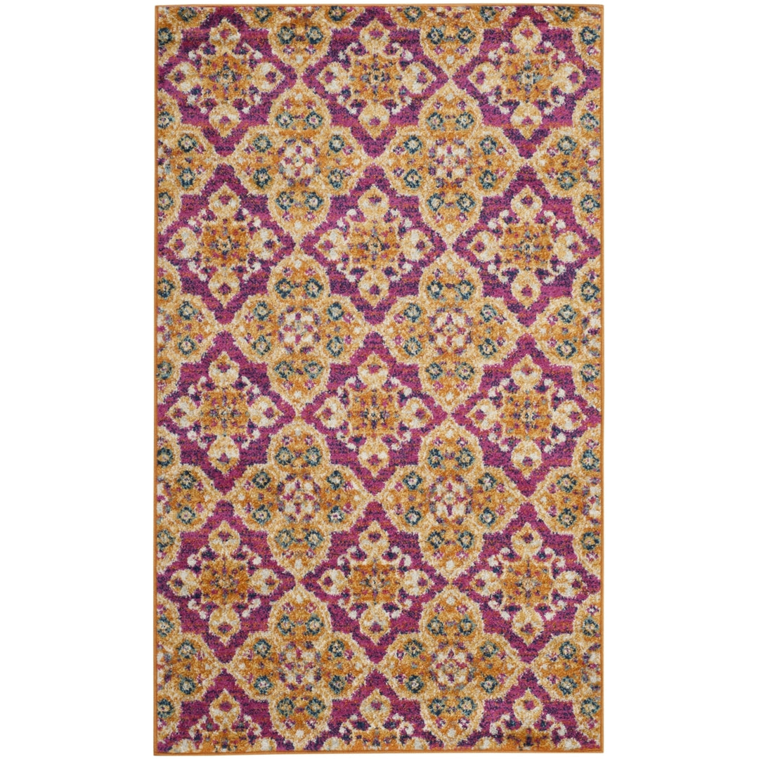 SAFAVIEH Madison Collection MAD605A Fuchsia / Gold Rug Image 5