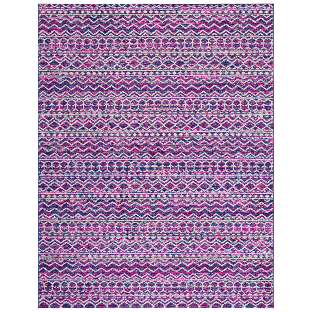 SAFAVIEH Madison Collection MAD606M Fuchsia / Navy Rug Image 1