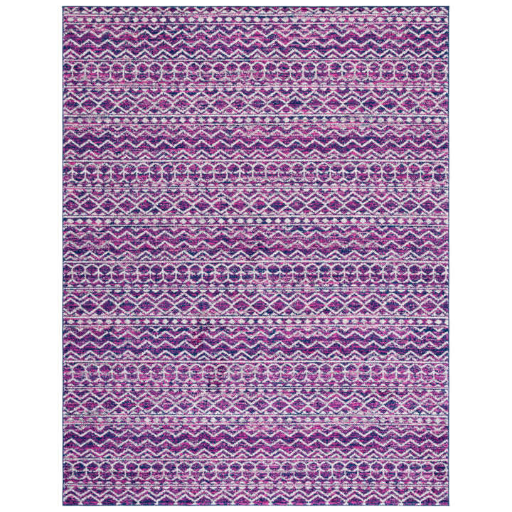 SAFAVIEH Madison Collection MAD606M Fuchsia / Navy Rug Image 1