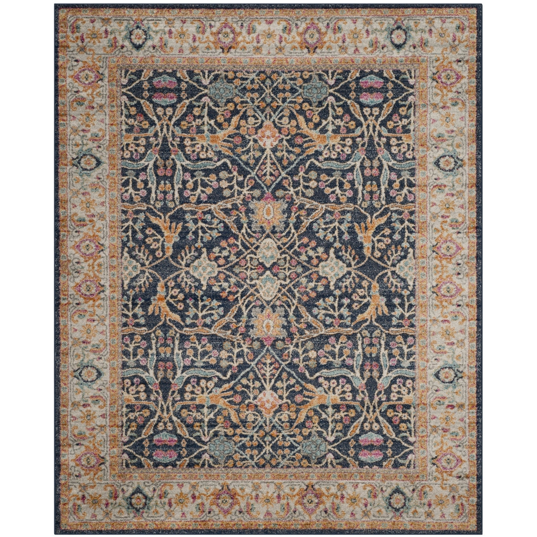 SAFAVIEH Madison Collection MAD612D Navy / Creme Rug Image 8