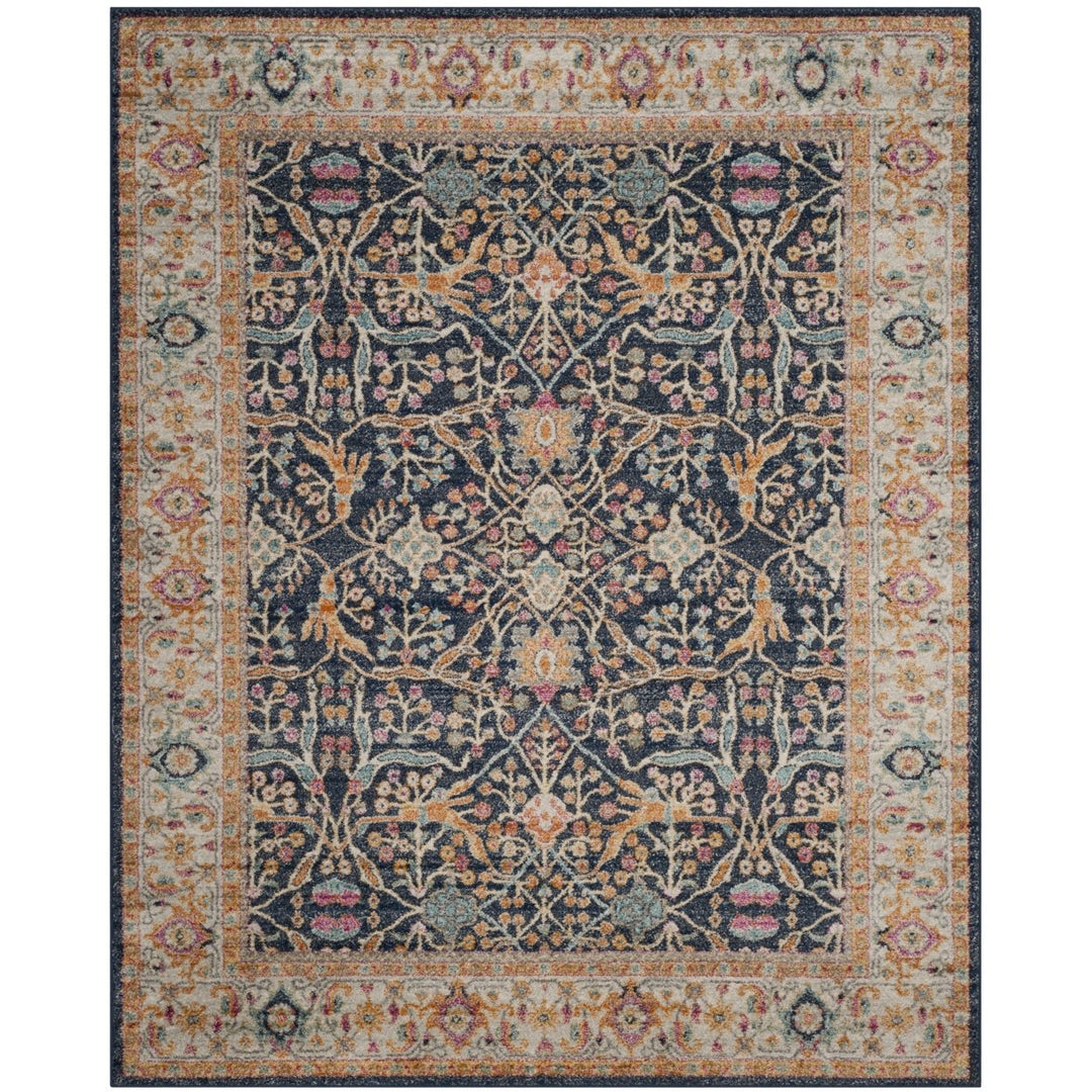 SAFAVIEH Madison Collection MAD612D Navy / Creme Rug Image 1