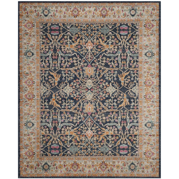 SAFAVIEH Madison Collection MAD612D Navy / Creme Rug Image 1