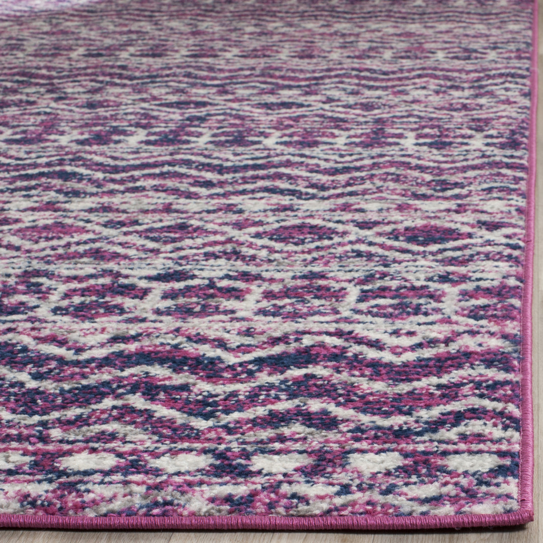 SAFAVIEH Madison Collection MAD606M Fuchsia / Navy Rug Image 4