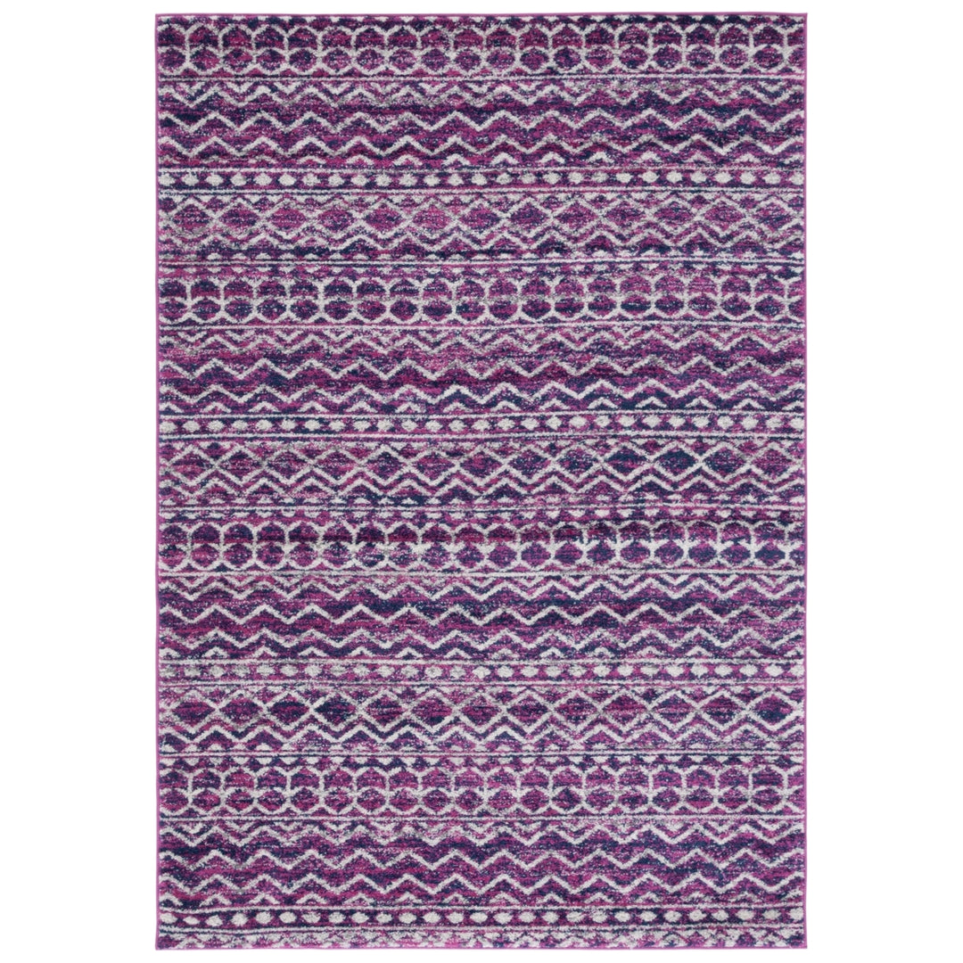 SAFAVIEH Madison Collection MAD606M Fuchsia / Navy Rug Image 6