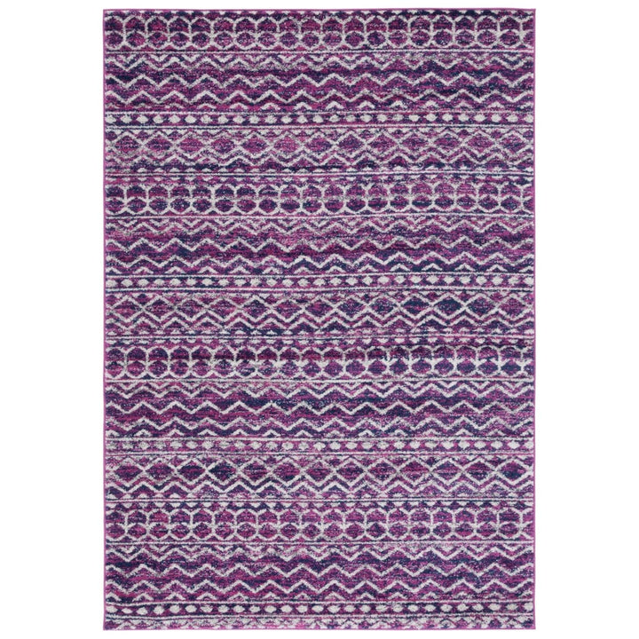 SAFAVIEH Madison Collection MAD606M Fuchsia / Navy Rug Image 1