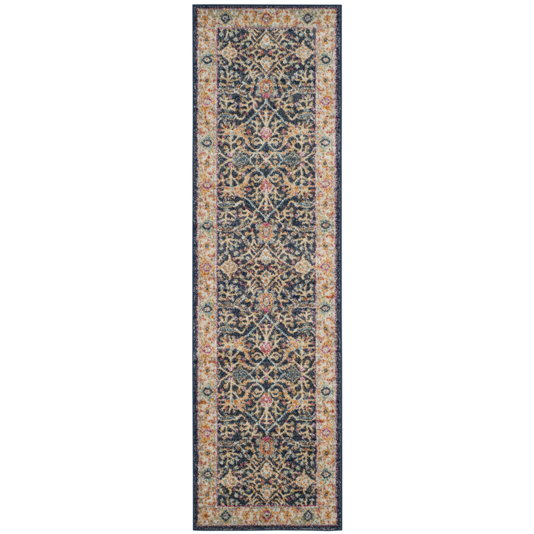 SAFAVIEH Madison Collection MAD612D Navy / Creme Rug Image 3