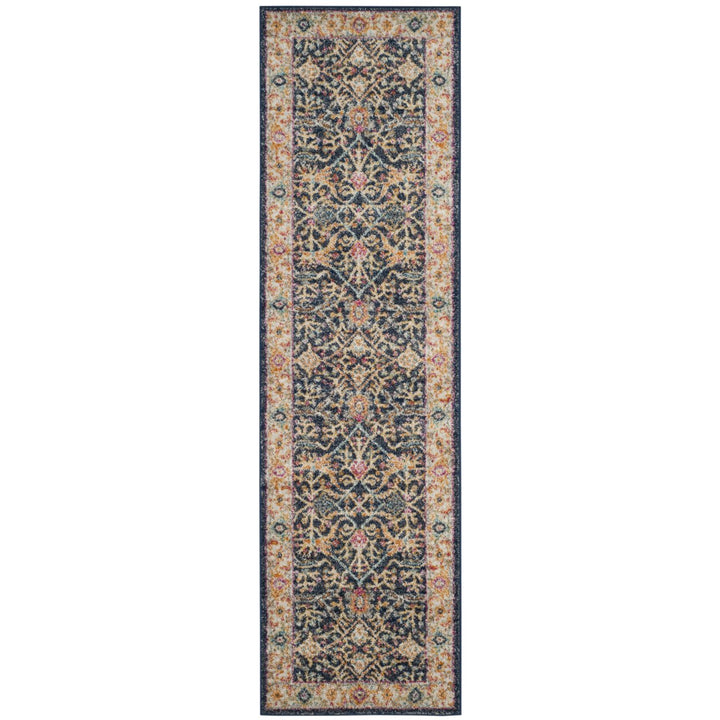 SAFAVIEH Madison Collection MAD612D Navy / Creme Rug Image 1