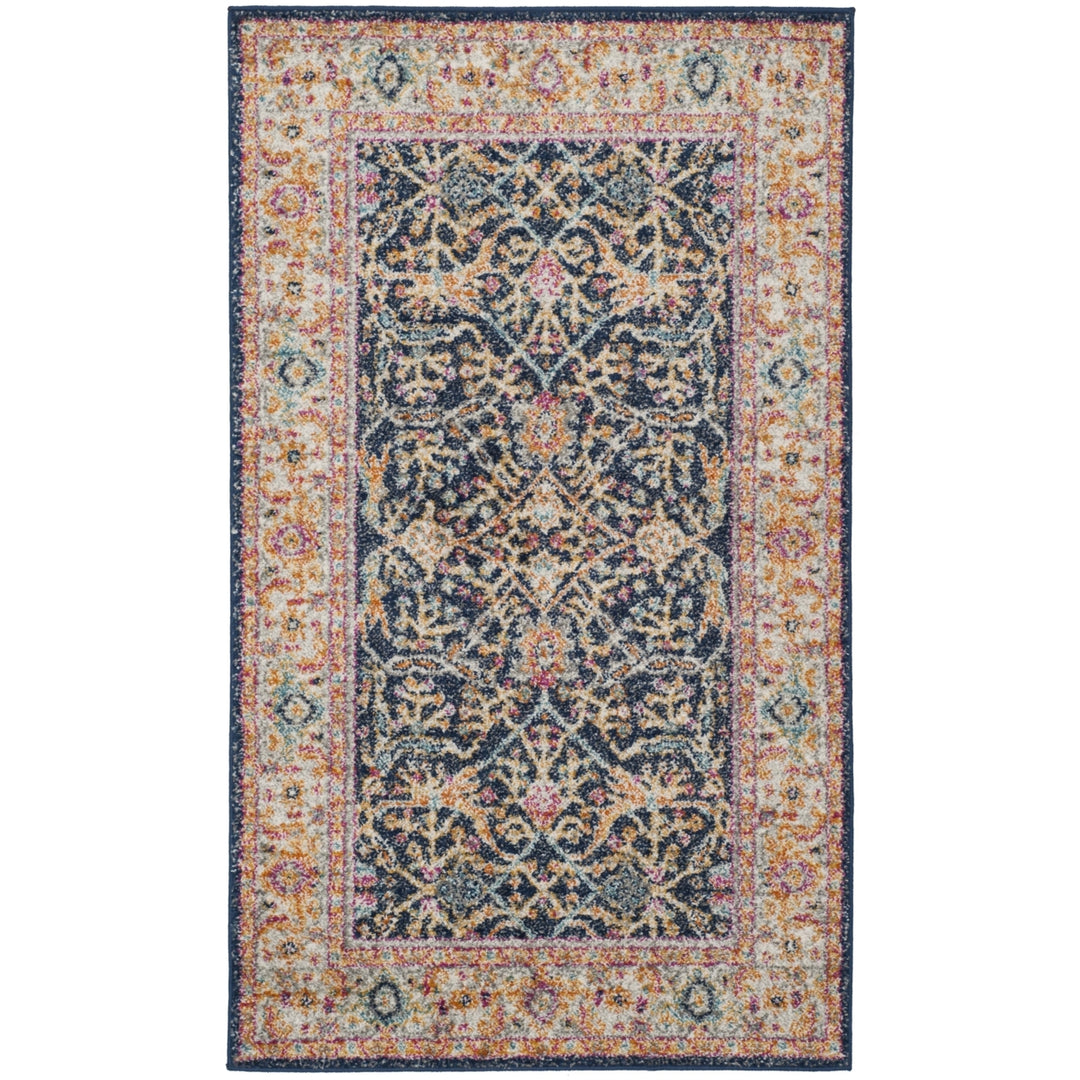 SAFAVIEH Madison Collection MAD612D Navy / Creme Rug Image 4