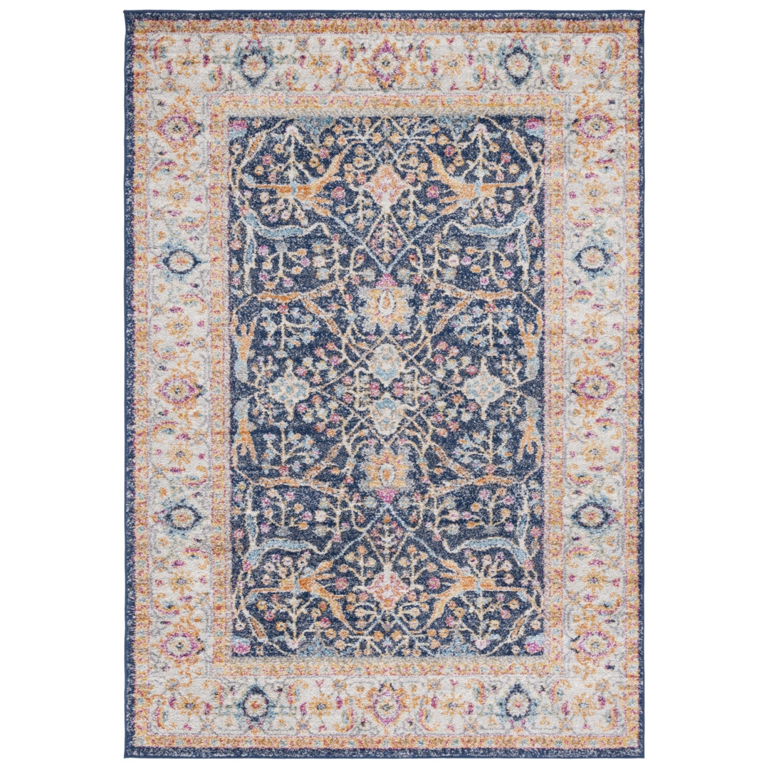 SAFAVIEH Madison Collection MAD612D Navy / Creme Rug Image 5