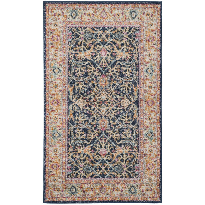 SAFAVIEH Madison Collection MAD612D Navy / Creme Rug Image 1