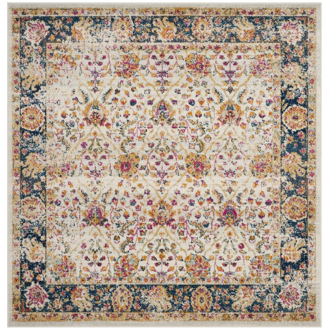 SAFAVIEH Madison Collection MAD609D Cream / Navy Rug Image 7