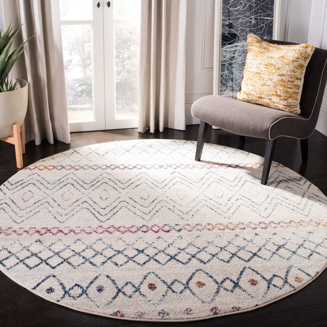 SAFAVIEH Madison Collection MAD798B Ivory / Dark Blue Rug Image 2