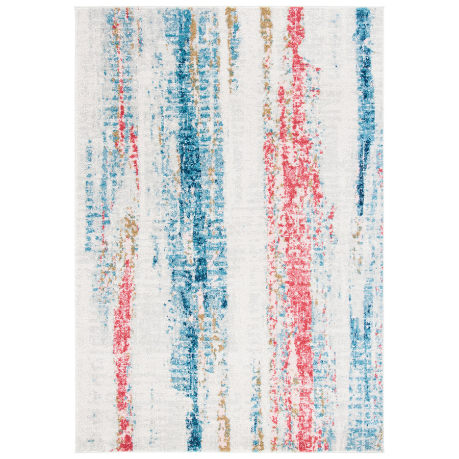 SAFAVIEH Madison Collection MAD640A Ivory / Blue Rug Image 1