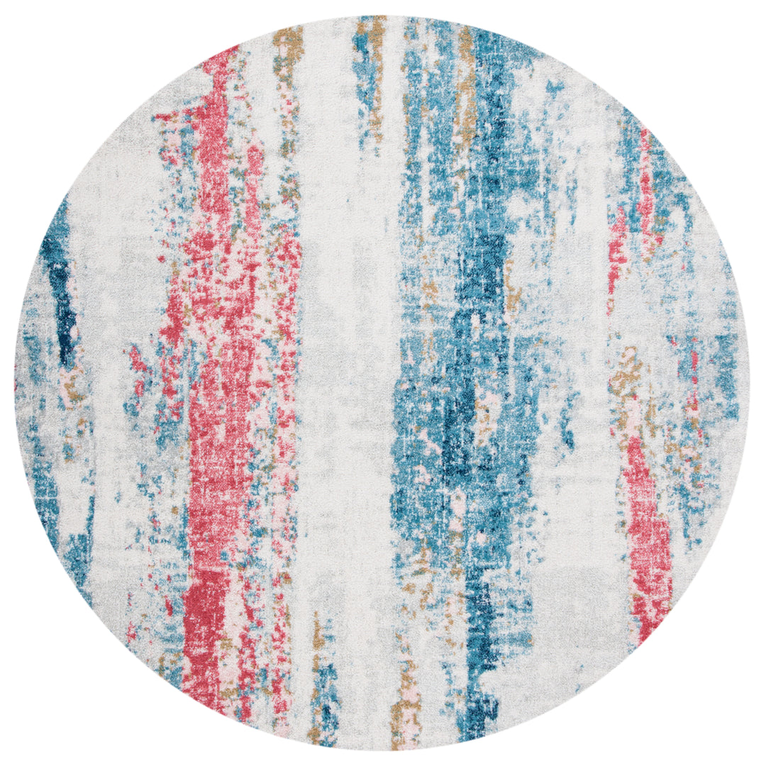 SAFAVIEH Madison Collection MAD640A Ivory / Blue Rug Image 4