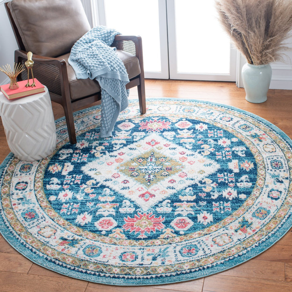 SAFAVIEH Madison Collection MAD670M Light Blue/Ivory Rug Image 2