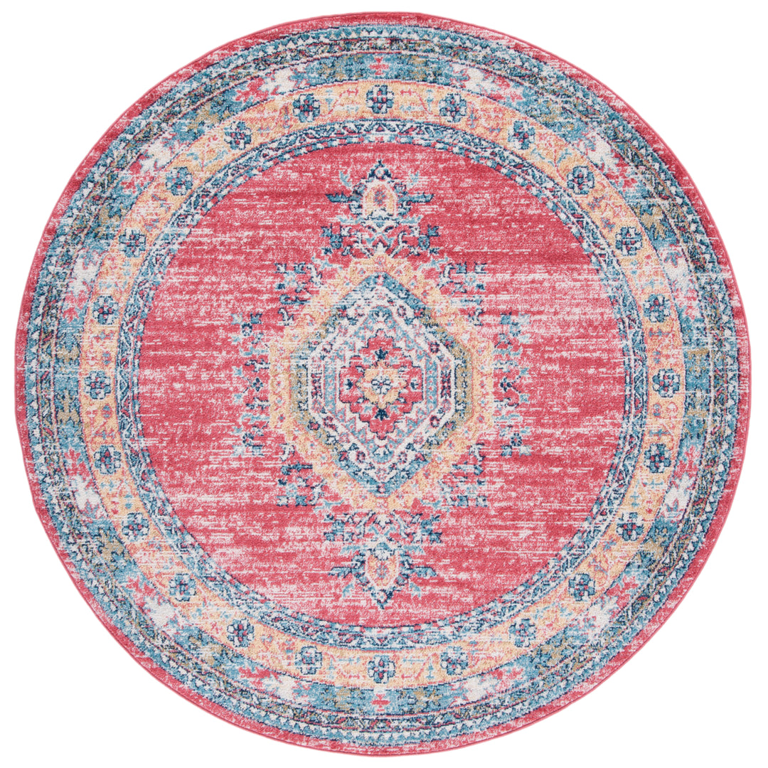 SAFAVIEH Madison MAD658P Orange / Light Blue Rug Image 4