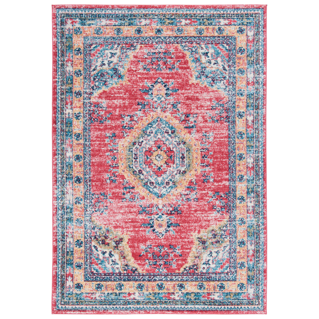 SAFAVIEH Madison MAD658P Orange / Light Blue Rug Image 9