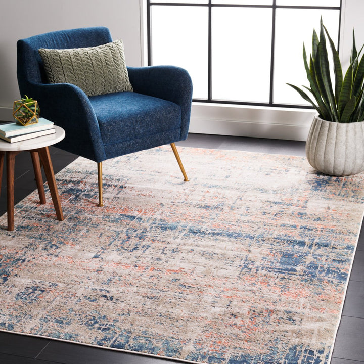 SAFAVIEH Madison Collection MAD819M Blue / Grey Rug Image 1