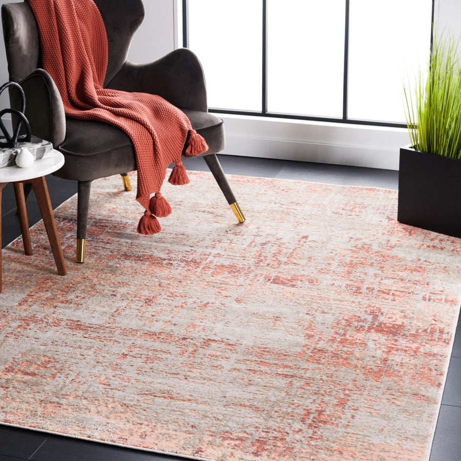 SAFAVIEH Madison Collection MAD819R Rust / Grey Rug Image 1