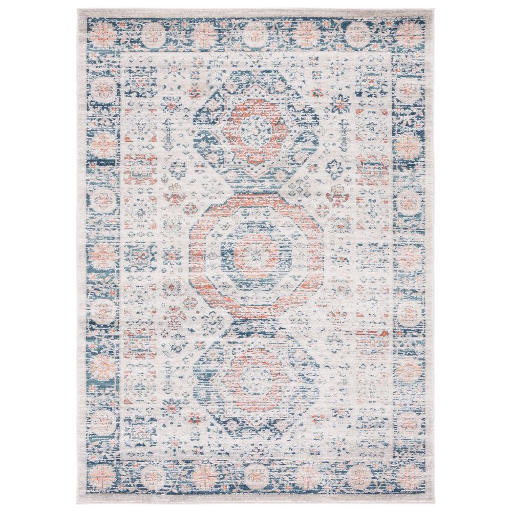 SAFAVIEH Madison Collection MAD821M Beige / Blue Rug Image 2