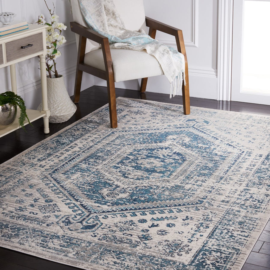 SAFAVIEH Madison Collection MAD864M Blue / Ivory Rug Image 1