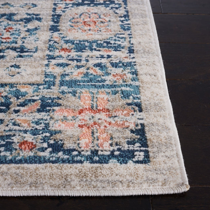 SAFAVIEH Madison Collection MAD821M Beige / Blue Rug Image 3